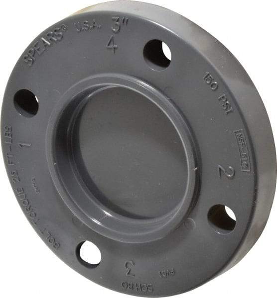 Value Collection - 3" Pipe, 7-5/8" OD, PVC Blind Pipe Flange - Schedule 80, Gray - Americas Industrial Supply