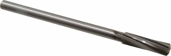 Made in USA - 17/32" Cobalt 6 Flute Chucking Reamer - Spiral Flute, 0.4355" Straight Shank, 2" Flute Length, 8" OAL - Americas Industrial Supply