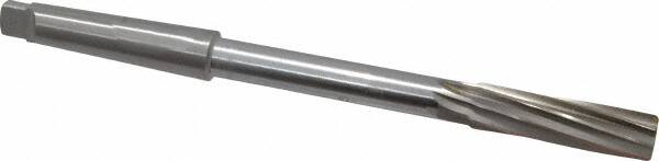 Made in USA - 5/8" High Speed Steel 8 Flute Chucking Reamer - Spiral Flute, 2MT Morse Taper Shank, 2-1/4" Flute Length, 9" OAL - Americas Industrial Supply