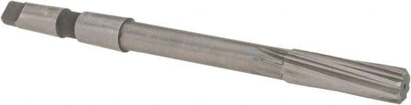 Made in USA - 21/32" High Speed Steel 8 Flute Chucking Reamer - Spiral Flute, 2MT Morse Taper Shank, 2-1/4" Flute Length, 9" OAL - Americas Industrial Supply