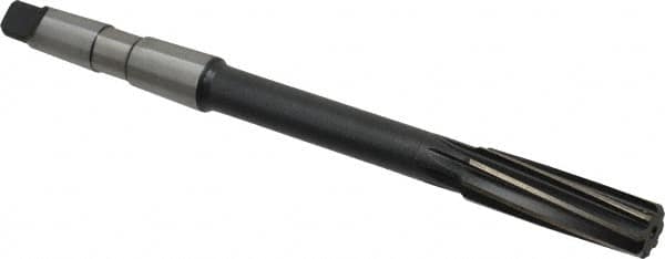 Made in USA - 11/16" High Speed Steel 8 Flute Chucking Reamer - Spiral Flute, 2MT Morse Taper Shank, 2-1/4" Flute Length, 9" OAL - Americas Industrial Supply