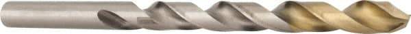 DORMER - 1/2" 118° High Speed Steel Jobber Drill - TiN Finish, Right Hand Cut, Spiral Flute, Straight Shank, 6" OAL, Split Point - Americas Industrial Supply