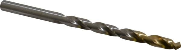 DORMER - #1 118° High Speed Steel Jobber Drill - TiN Finish, Right Hand Cut, Spiral Flute, Straight Shank, 3-7/8" OAL, Split Point - Americas Industrial Supply