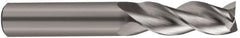 SGS - 5/16", 1-1/4" LOC, 5/16" Shank Diam, 4" OAL, 3 Flute, Solid Carbide Square End Mill - Single End, Uncoated, Spiral Flute, 38° Helix, Right Hand Cut, Right Hand Flute, Series 43 - Americas Industrial Supply
