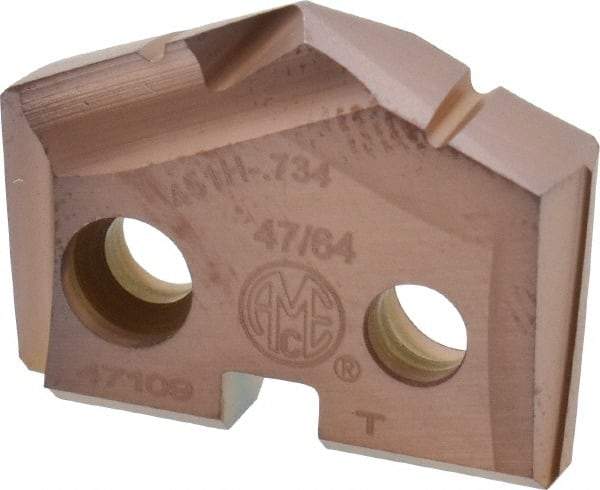 Allied Machine and Engineering - 47/64" Diam x 5/32" Thick, Seat Code 1, 132° Included Angle Spade Drill Insert - AM200 Coated, Cobalt, Grade Super Cobalt, Series GEN2 T-A - Americas Industrial Supply