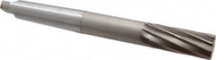 Interstate - 1-1/4" High Speed Steel 10 Flute Chucking Reamer - Spiral Flute, 4MT Morse Taper Shank, 3" Flute Length, 11-1/2" OAL - Americas Industrial Supply