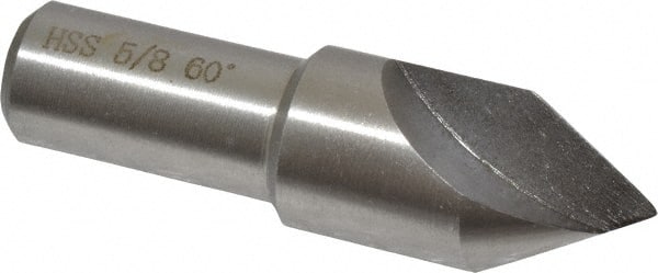 Interstate - 5/8" Head Diam, 1/2" Shank Diam, 1 Flute 60° High Speed Steel Countersink - Americas Industrial Supply