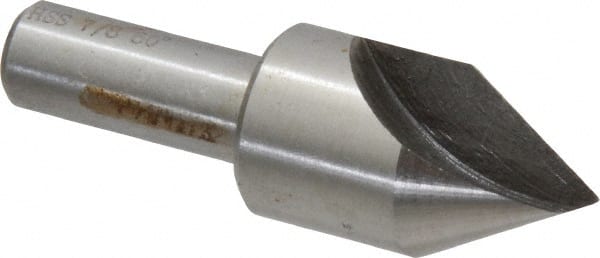Interstate - 7/8" Head Diam, 1/2" Shank Diam, 1 Flute 60° High Speed Steel Countersink - Americas Industrial Supply