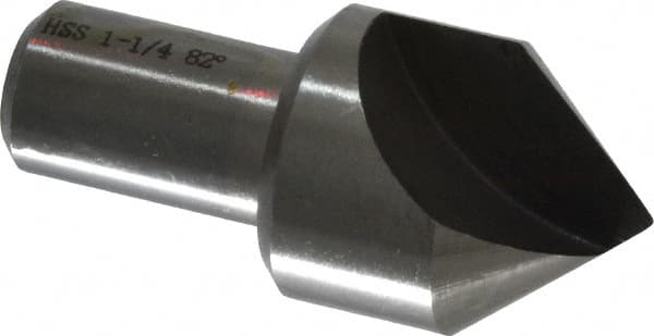 Interstate - 1-1/4" Head Diam, 3/4" Shank Diam, 1 Flute 82° High Speed Steel Countersink - Americas Industrial Supply