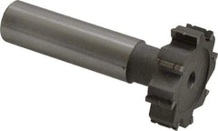 Made in USA - 1-1/8" Diam x 5/16" Face Width, Carbide-Tipped, 8 Teeth, Shank Connection Woodruff Keyseat Cutter - Uncoated, 2-5/16" OAL x 1/2" Shank, Straight Teeth, ANSI 1009, Old Standard C - Americas Industrial Supply