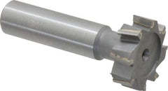 Made in USA - 1" Diam x 5/16" Face Width, Carbide-Tipped, 8 Teeth, Shank Connection Woodruff Keyseat Cutter - Uncoated, 2-5/16" OAL x 1/2" Shank, Staggered Teeth, ANSI 1008, Old Standard B - Americas Industrial Supply