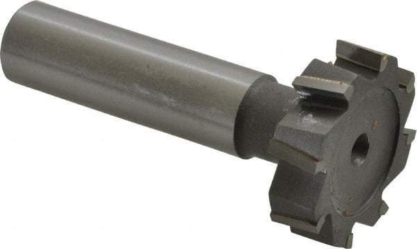 Made in USA - 1-1/8" Diam x 5/16" Face Width, Carbide-Tipped, 8 Teeth, Shank Connection Woodruff Keyseat Cutter - Uncoated, 2-5/16" OAL x 1/2" Shank, Staggered Teeth, ANSI 1009, Old Standard C - Americas Industrial Supply