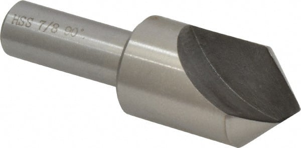 Interstate - 7/8" Head Diam, 1/2" Shank Diam, 1 Flute 90° High Speed Steel Countersink - Americas Industrial Supply