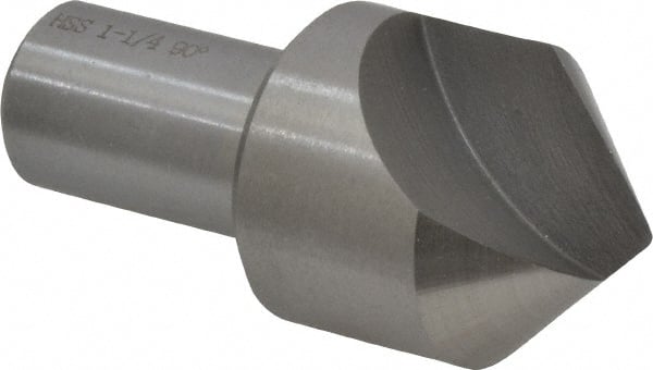 Interstate - 1-1/4" Head Diam, 3/4" Shank Diam, 1 Flute 90° High Speed Steel Countersink - Americas Industrial Supply