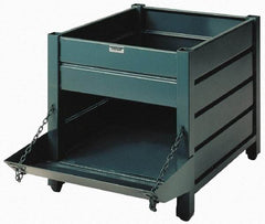 Steel King - 40" Long x 48" Wide x 24" High Steel Bin-Style Bulk Storage and Transport Container with 1 Gate - 4,000 Lb. Load Capacity - Americas Industrial Supply