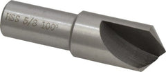 Interstate - 5/8" Head Diam, 1/2" Shank Diam, 1 Flute 100° High Speed Steel Countersink - Americas Industrial Supply