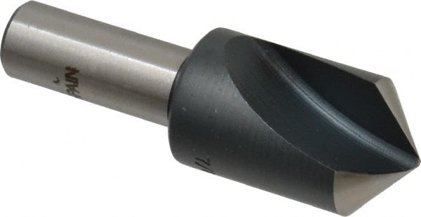 Interstate - 7/8" Head Diam, 1/2" Shank Diam, 1 Flute 100° High Speed Steel Countersink - Americas Industrial Supply