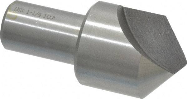 Interstate - 1-1/4" Head Diam, 3/4" Shank Diam, 1 Flute 100° High Speed Steel Countersink - Americas Industrial Supply