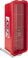 Made in USA - 20 Lb. Capacity, Surface Mount, Crystal Polystyrene Fire Extinguisher Cabinet - 11-1/2 Inch Wide x 28-1/2 Inch High x 9-1/2 Inch Deep, Red - Americas Industrial Supply