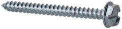 Value Collection - #6 Hex Washer Head Slotted Sheet Metal Screw - Steel, 1-1/2" Length Under Head, Grade 2 - Americas Industrial Supply