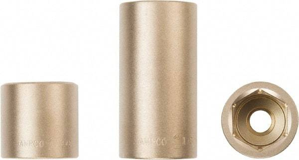 Ampco - 1/4" Drive, Standard Hand Socket - 6 Points, Aluminum Bronze - Americas Industrial Supply