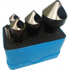 Interstate - 5 Piece, 1/16 to 9/16" Head Diam, 60° Included Angle, Single End Countersink Set - Americas Industrial Supply