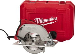 Milwaukee Tool - 15 Amps, 7-1/4" Blade Diam, 5,800 RPM, Electric Circular Saw - 120 Volts, 3.25 hp, 9' Cord Length, 5/8" Arbor Hole, Right Blade - Americas Industrial Supply