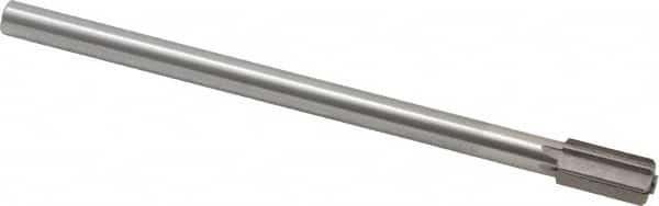 Interstate - 9/16" Diam, 0.4345 to 0.4375" Max Diam Straight Shank, 1-1/8" Flute Length, Machine Expansion Reamer - Straight Flute, 8" OAL, Right Hand Cut, 6 Flutes, High Speed Steel, Bright Finish - Americas Industrial Supply