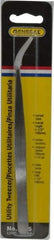 General - 6-1/2" OAL Utility Tweezers - X-LG, Curved Smooth Points - Americas Industrial Supply