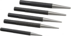 General - 5 Piece, 1/16 to 5/32", Center Punch Set - Round Shank, Comes in Vinyl Case - Americas Industrial Supply