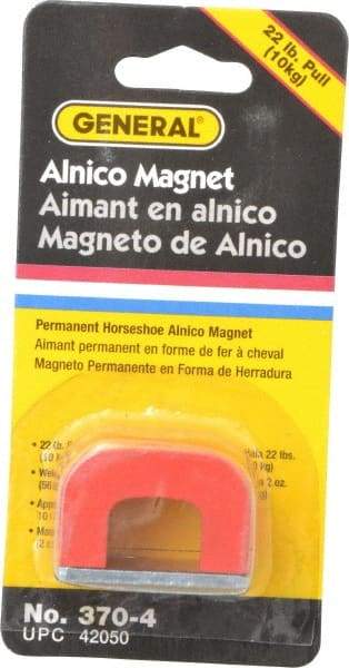 General - 1 Hole, 3/16" Hole Diam, 1-1/2" Overall Width, 1" Deep, 1" High, 22 Lb Average Pull Force, Alnico Power Magnets - 5/16" Pole Width - Americas Industrial Supply