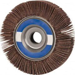 Made in USA - 4" Diam, 80 Grit Aluminum Oxide Unmounted Flap Wheel - 5/8" Hole, 1" Wide, Coated, Medium Grade, 9,000 Max RPM , X Weighted Backing - Americas Industrial Supply