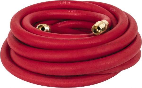 Continental ContiTech - 1/2" ID 25' Long Oil Resistant Air Hose - 250 Working psi, 190°, 1/2" Fitting, Red - Americas Industrial Supply