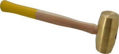 Made in USA - 5 Lb Head 1-7/8" Face Brass Nonmarring Hammer - 15" OAL, Wood Handle - Americas Industrial Supply