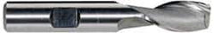 Hertel - 37/64", 1-1/8" LOC, 1/2" Shank Diam, 3-3/8" OAL, 2 Flute, High Speed Steel Square End Mill - Single End, Uncoated, Spiral Flute, 30° Helix, Centercutting, Right Hand Cut, Right Hand Flute - Americas Industrial Supply