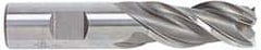 Accupro - 3/4", 3" LOC, 3/4" Shank Diam, 5-1/4" OAL, 3 Flute, Powdered Metal Square End Mill - Single End, Uncoated, Spiral Flute, 42° Helix, Centercutting, Right Hand Cut, Right Hand Flute - Americas Industrial Supply