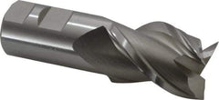 Hertel - 1-1/2", 2" LOC, 1-1/4" Shank Diam, 4-1/2" OAL, 3 Flute, High Speed Steel Square End Mill - Single End, Uncoated, Spiral Flute, 42° Helix, Centercutting, Right Hand Cut, Right Hand Flute - Americas Industrial Supply