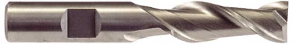 Hertel - 1-1/2", 2" LOC, 1-1/4" Shank Diam, 4-1/2" OAL, 2 Flute, High Speed Steel Square End Mill - Single End, Uncoated, Spiral Flute, 42° Helix, Centercutting, Right Hand Cut, Right Hand Flute - Americas Industrial Supply