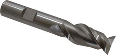 Hertel - 5/8", 1-3/8" LOC, 1/2" Shank Diam, 3-3/8" OAL, 2 Flute, High Speed Steel Square End Mill - Single End, Uncoated, Spiral Flute, 42° Helix, Centercutting, Right Hand Cut, Right Hand Flute - Americas Industrial Supply