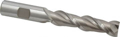 Hertel - 5/8", 2-1/2" LOC, 5/8" Shank Diam, 4-5/8" OAL, 2 Flute, High Speed Steel Square End Mill - Single End, Uncoated, Spiral Flute, 42° Helix, Centercutting, Right Hand Cut, Right Hand Flute - Americas Industrial Supply