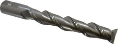 Hertel - 1", 6" LOC, 1" Shank Diam, 8-1/2" OAL, 2 Flute, High Speed Steel Square End Mill - Single End, Uncoated, Spiral Flute, 42° Helix, Centercutting, Right Hand Cut, Right Hand Flute - Americas Industrial Supply