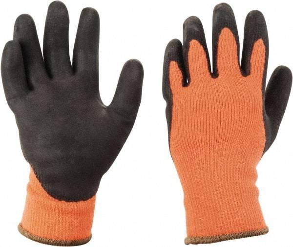 PRO-SAFE - Size S (7) Latex Coated Acrylic/Terry Cold Protection Work Gloves - For General Purpose, Knit Wrist Cuff, Full Fingered, Orange, Paired - Americas Industrial Supply