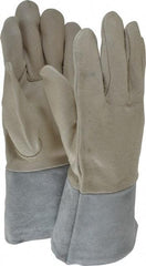 PRO-SAFE - Size M Unlined Pigskin Welding Glove - 29.25cm OAL, Gauntlet Cuff, Straight Thumb, For MIG/TIG - Americas Industrial Supply