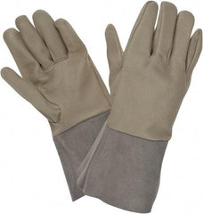 PRO-SAFE - Size S Unlined Pigskin Welding Glove - 28cm OAL, Gauntlet Cuff, Straight Thumb, For MIG/TIG - Americas Industrial Supply