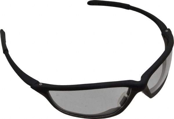 MCR Safety - Clear Lenses, Framed Safety Glasses - Anti-Fog, Scratch Resistant, Onyx/Graphite Gray Polycarbonate Frame, Size Universal, Wrap Around - Americas Industrial Supply
