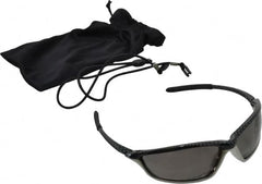 MCR Safety - Gray Lenses, Framed Safety Glasses - Anti-Fog, Scratch Resistant, Carbon/Silver Polycarbonate Frame, Size Universal, Wrap Around - Americas Industrial Supply