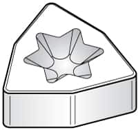 Kennametal - WNGX453 T0820 Grade KY3500 Ceramic Turning Insert - Uncoated, 80° Trigon, 1/2" Inscr Circle, 5/16" Thick, 3/64" Corner Radius - Americas Industrial Supply