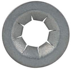 Made in USA - 17/32" OD, Spring Steel Push Nut - Zinc-Plated, 7/32" Shaft Diam - Americas Industrial Supply