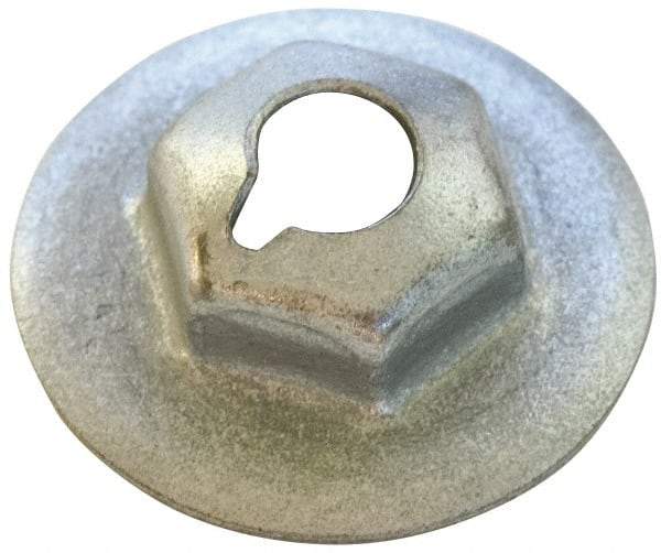 Au-Ve-Co Products - #10-32, 1/2" OD, 3/8" Width Across Flats Washer Lock Nut - Zinc-Plated Spring Steel, For Use with Threaded Fasteners - Americas Industrial Supply