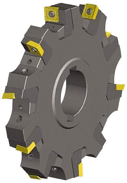 Kennametal - Arbor Hole Connection, 0.548" Cutting Width, 1.03" Depth of Cut, 4" Cutter Diam, 1-1/4" Hole Diam, 6 Tooth Indexable Slotting Cutter - KSSS Toolholder, SPCT, SPET, SPPT Insert - Americas Industrial Supply